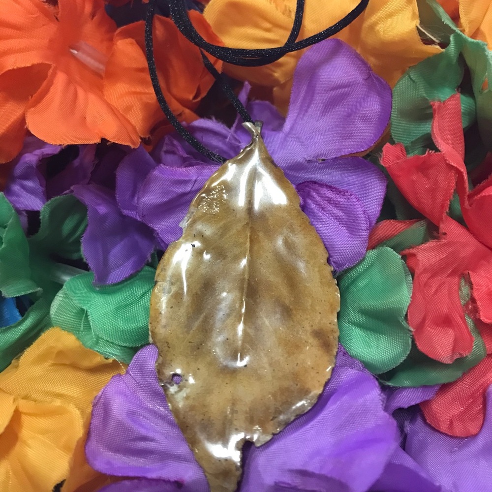 Leaf Hand Created Boho Earth Tone Unique One of a Kind Necklace